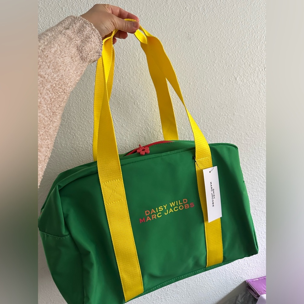 Marc Jacobs Green Nylon Duffel with Yellow Straps